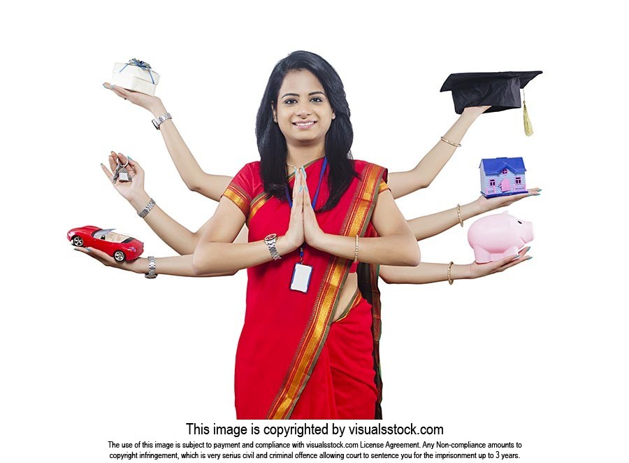 Indian Business Woman Multitasking