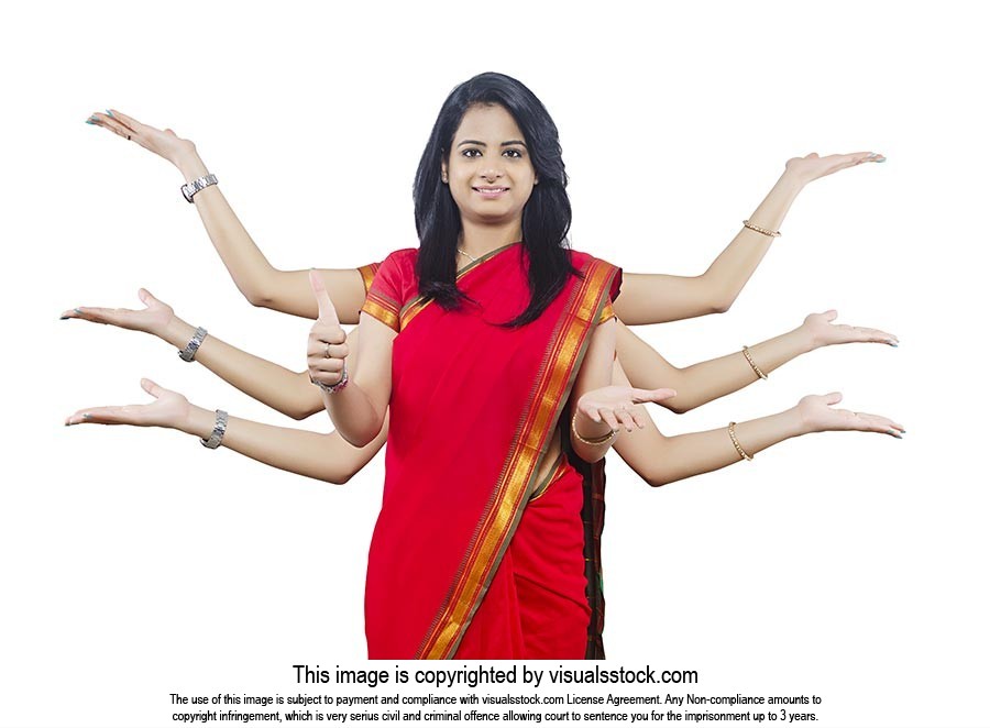 Businees Woman Multitasking Hands