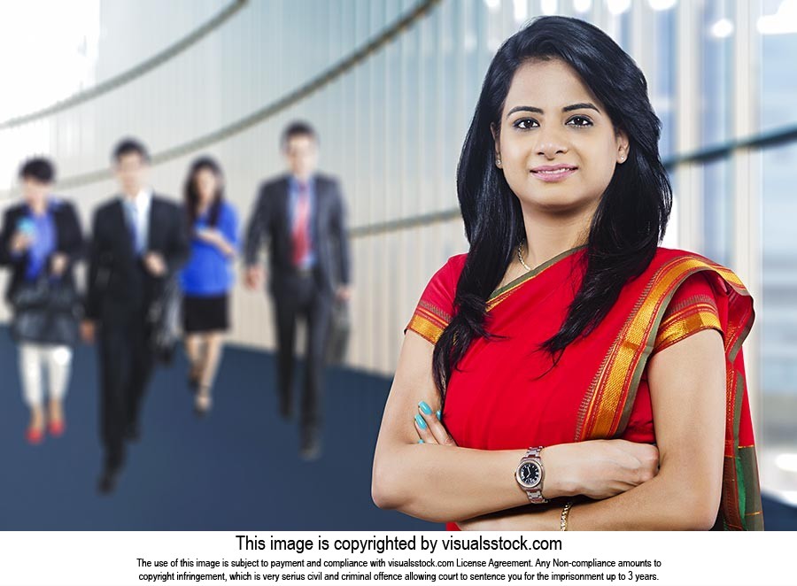 Indian Business Woman Corridor