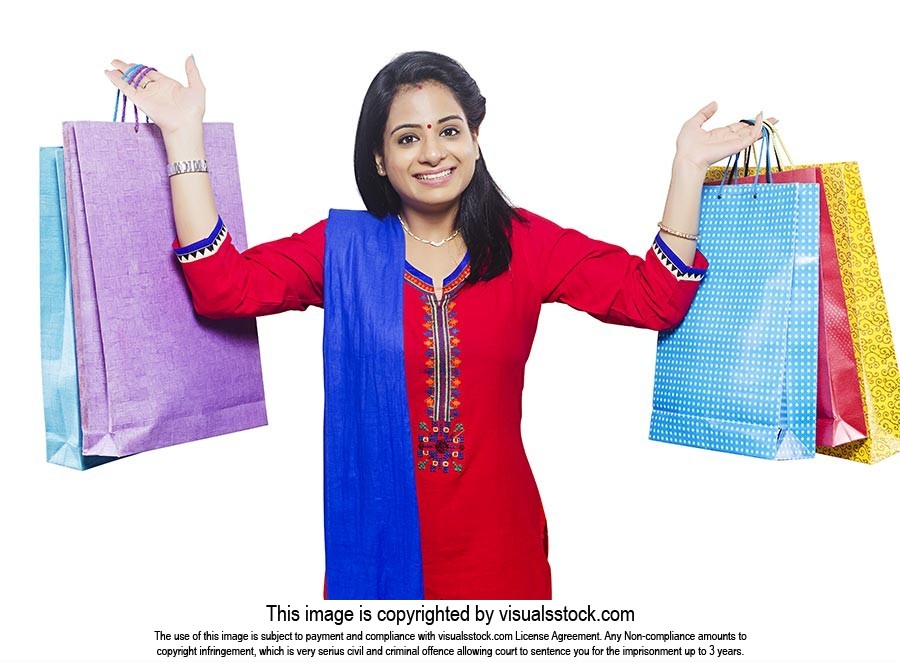 Woman Shopping Bag Showing