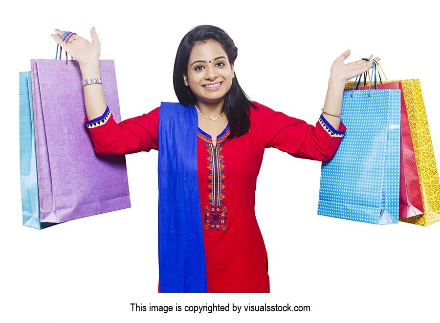 Woman Shopping Bag Showing