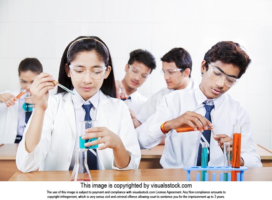 School Students Science Lab