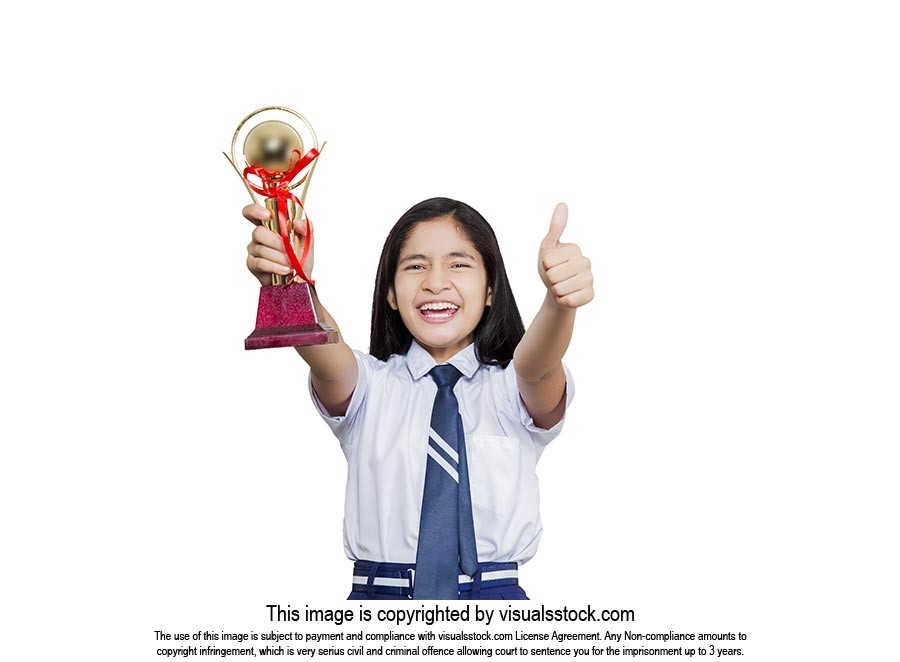 School Girl Trophy Thumbsup