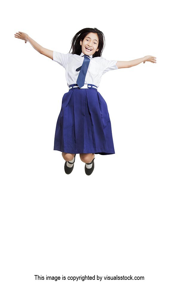 Teenage School Girl Jumping