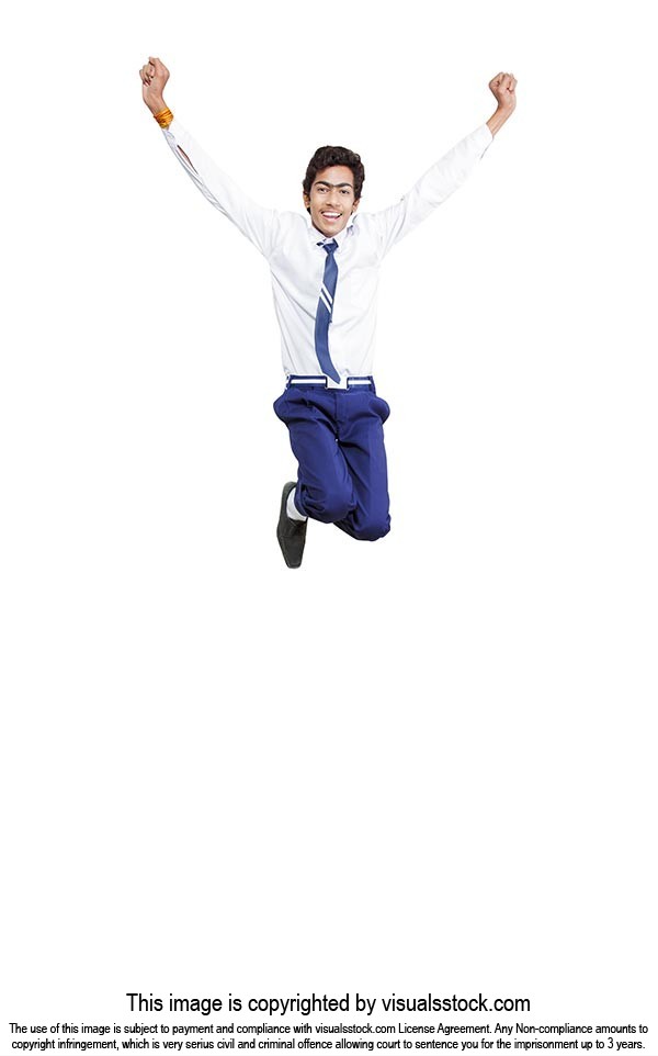 Teenager Boy Student Jumping