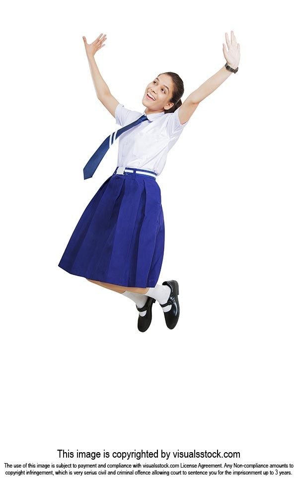 Teenage School Girl Jumping