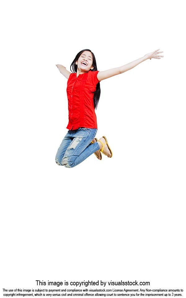 Indian Teenage Girl Jumping