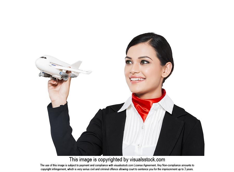 Indian Airhostess Plane Holding