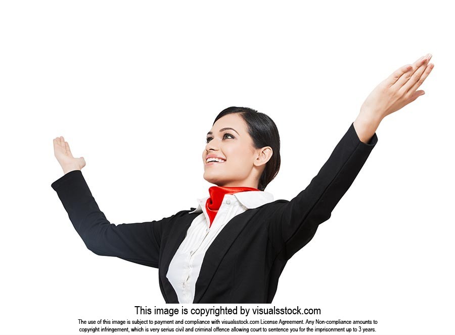 Air hostess Woman Gesturing