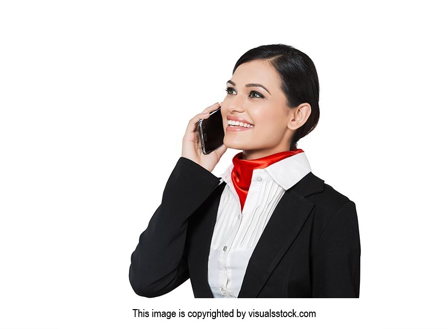 Airhostess Woman Talking Phone