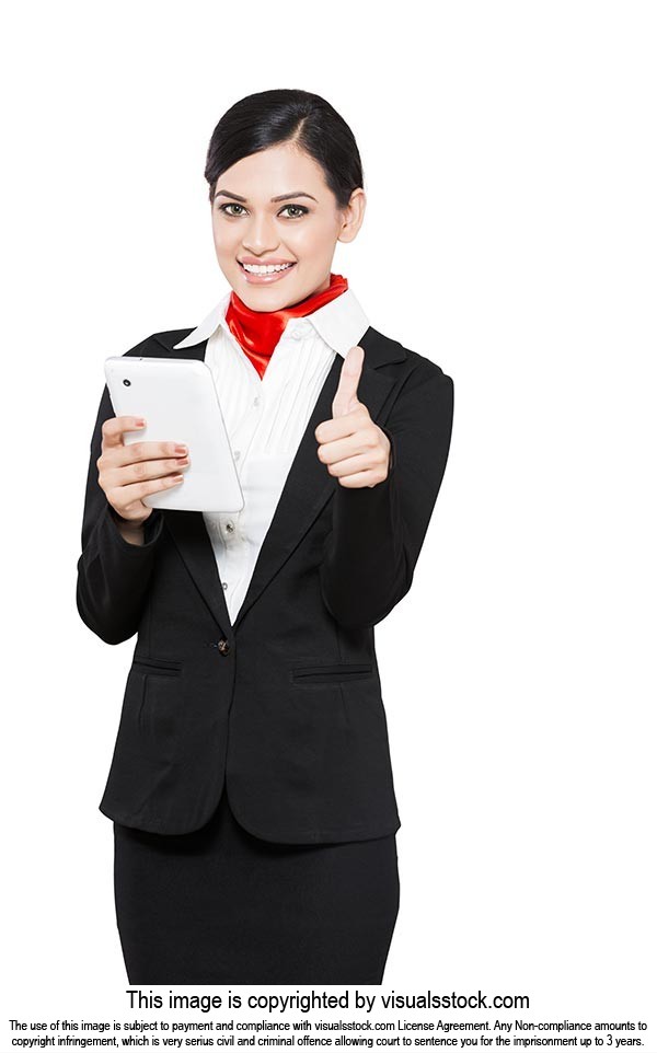 Airhostess Tablet Thumbs up