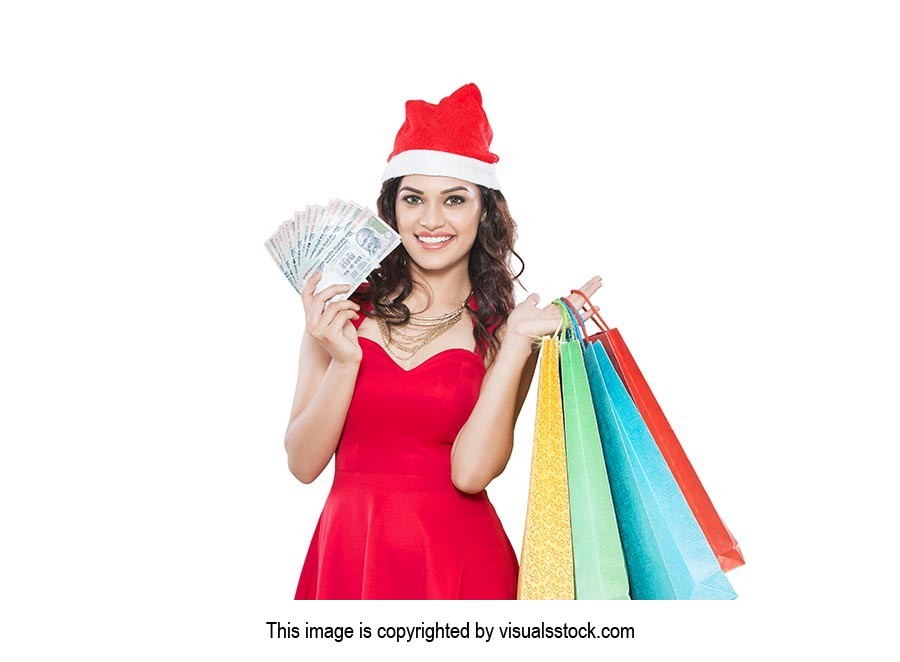 Woman Money Christmas Shopping