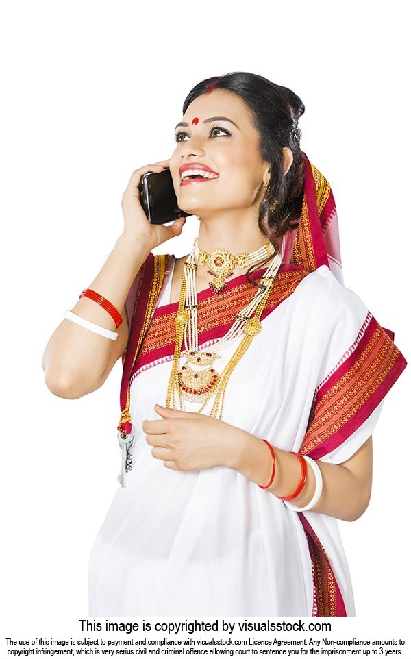 Bengali Woman Talking Mobile