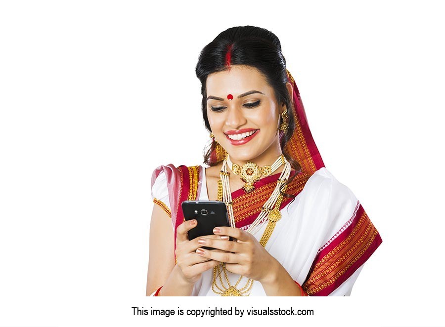 Bengali Woman Dialing Phone