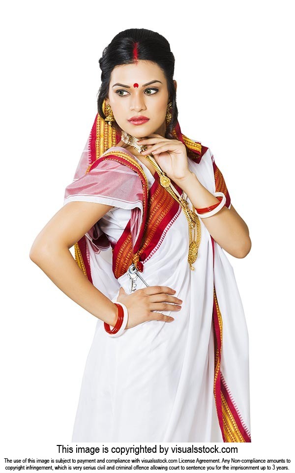 Bengali Woman Traditional Saree