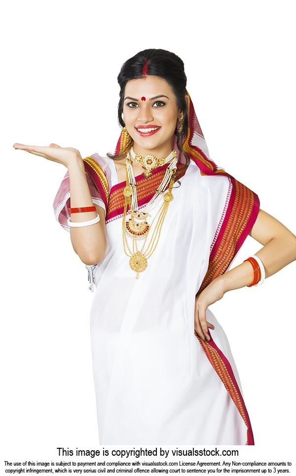 Traditionally Bengali Woman Gesturing