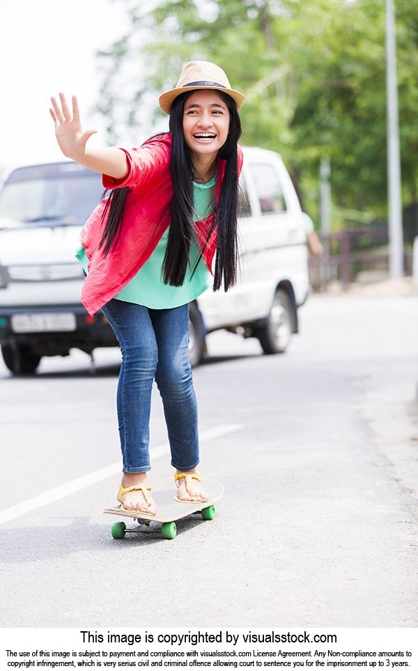 Girl Riding skateboard