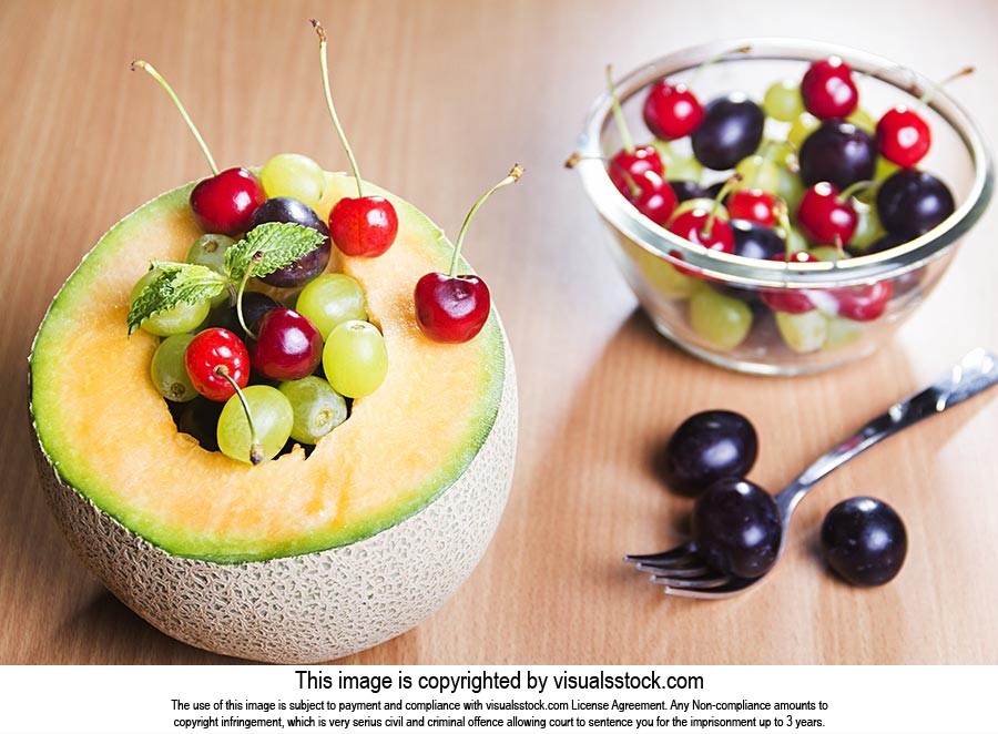 Bowl ; Cherry ; Close-Up ; Color Image ; Delicious