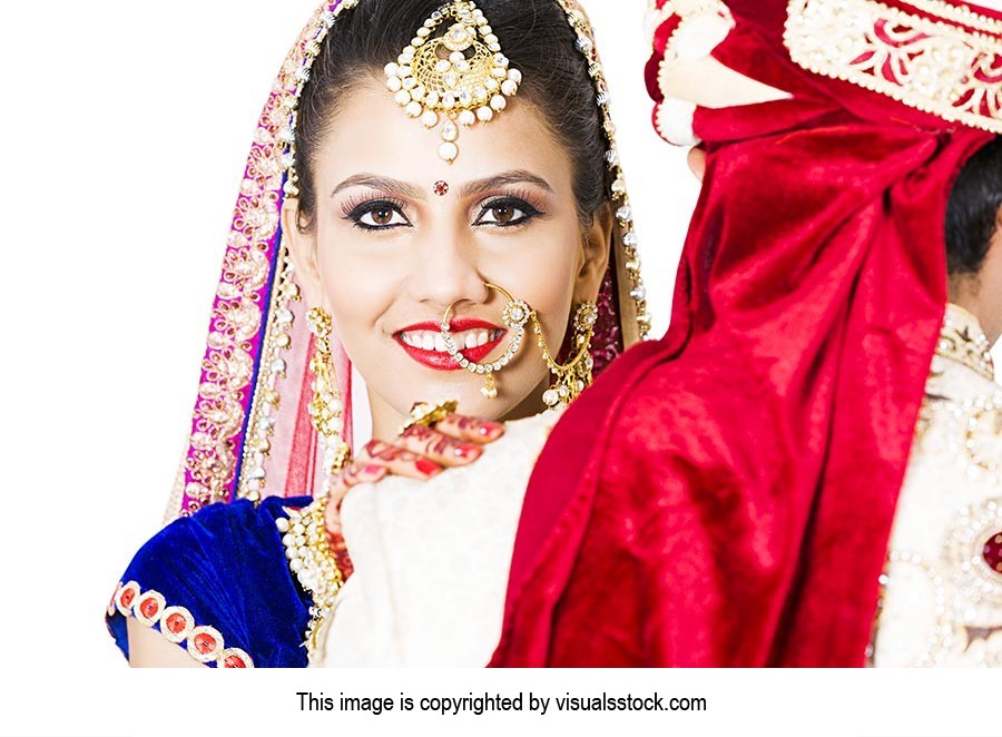 Indian Wedding Couple Hugging