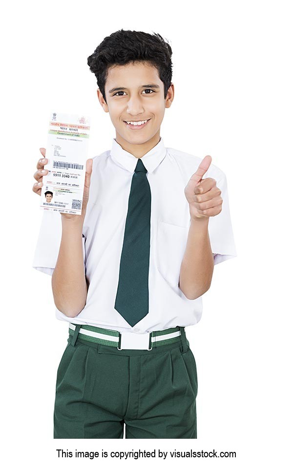 1 Person Only ; Aadhaar Card ; Boys ; Color Image 