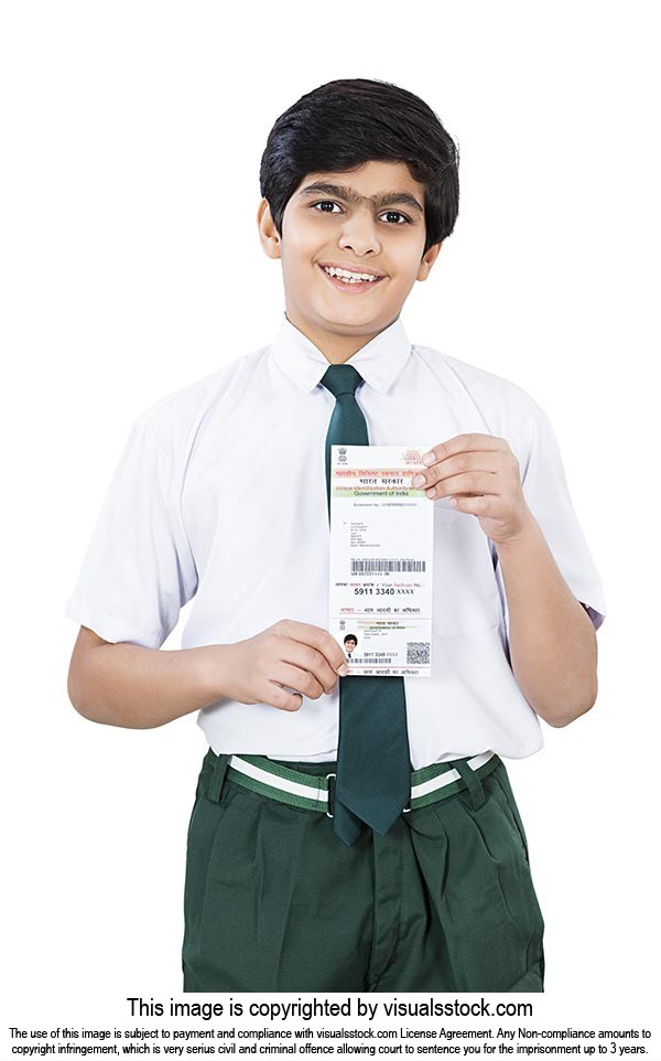 1 Person Only ; Aadhaar Card ; Boys ; Color Image 