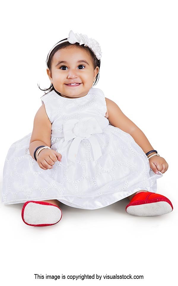 Cute baby girl online in white frock