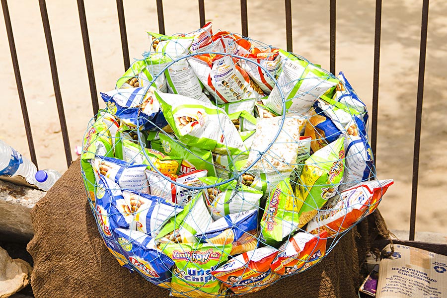 Street Vendor Selling Potato Chips Nobody