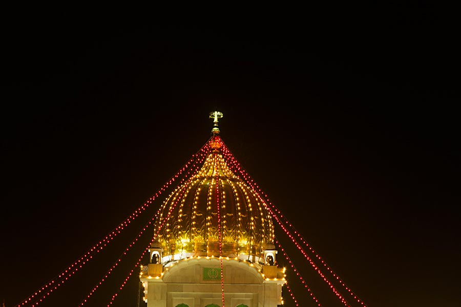 Historical Gurudwara Sahib Sikh Temple Lighting Illuminated inDelhi India