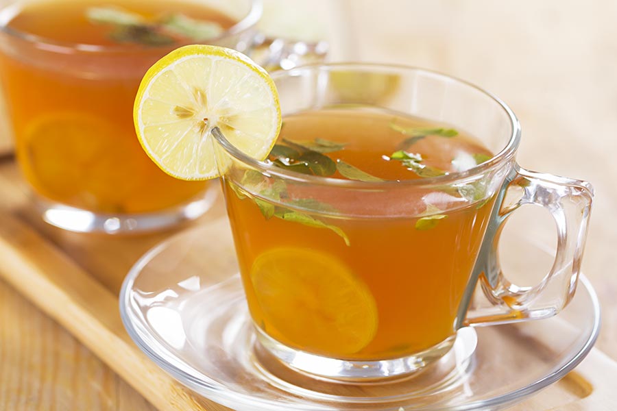 NobodyShot Closeup Drinking Lemon Herbal Tea Health Benefits Purity