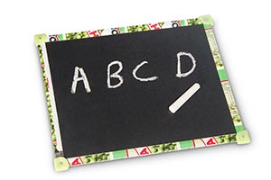 Alphabet ; Beginning ; Board ; Chalk ; Close-Up ; 