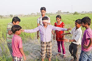 Agriculture ; Blindfold ; Boys ; Carefree ; Casual