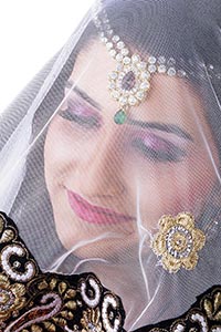 Beautiful Woman Indian Wedding Jewelry Tikka Smili