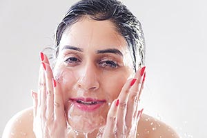 Beautiful Woman bath face wash Cleansing