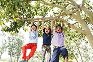 3-5 People ; Arms Raised ; Autumn ; Bending ; Boys