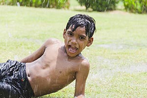 1 Person Only ; Bare Chest ; Bathing ; Boys ; Care