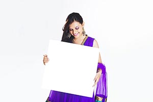 Indian Lady Holding Message board