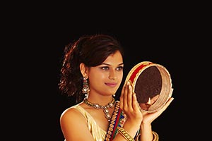 Indian Woman karwa Chauth Fast