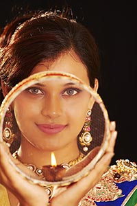 Woman Karva Chauth Fast