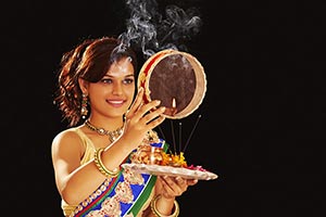 Indian Lady Karva Chauth Fast