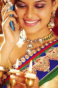 Lady Diwali Lamp Talking Phone