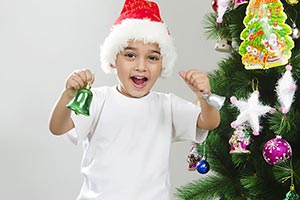 Kid Boy Festival Christmas tree Bell Cheering Fun