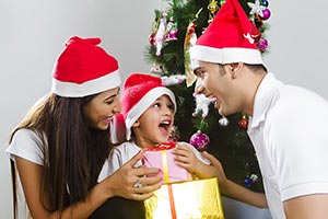 Surprise d Boy Receiving Christmas Gift Parents Ex