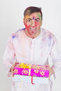 Happy Man Holi Festival Gift s Showing Celebration