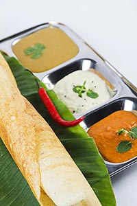 Arranging ; Banana Leaf ; Chutney ; Close-up ; Coc