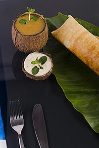 Arranging ; Background ; Banana Leaf ; Chutney ; C