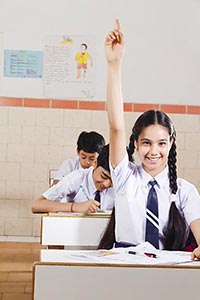 Student Classroom Studying Hand Raised