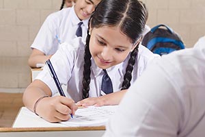 High School Girl Student Studying