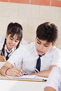 Boy Students Classroom Studying