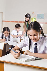 School Students Studying Teacher