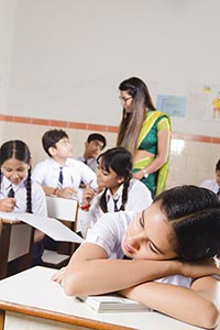 Girl Student Sleeping Classroom